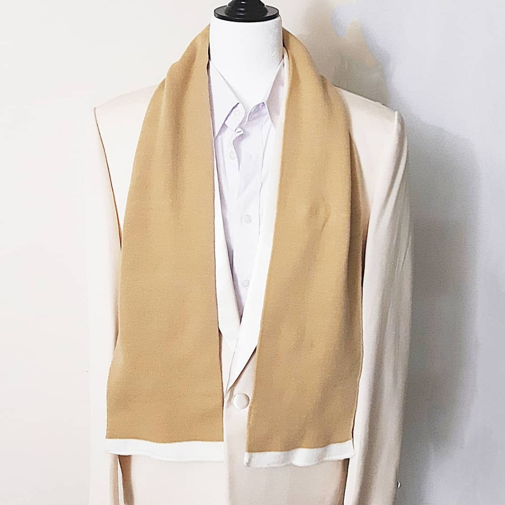 XHILARATION Men's Acrylic Blend Scarf Gold White